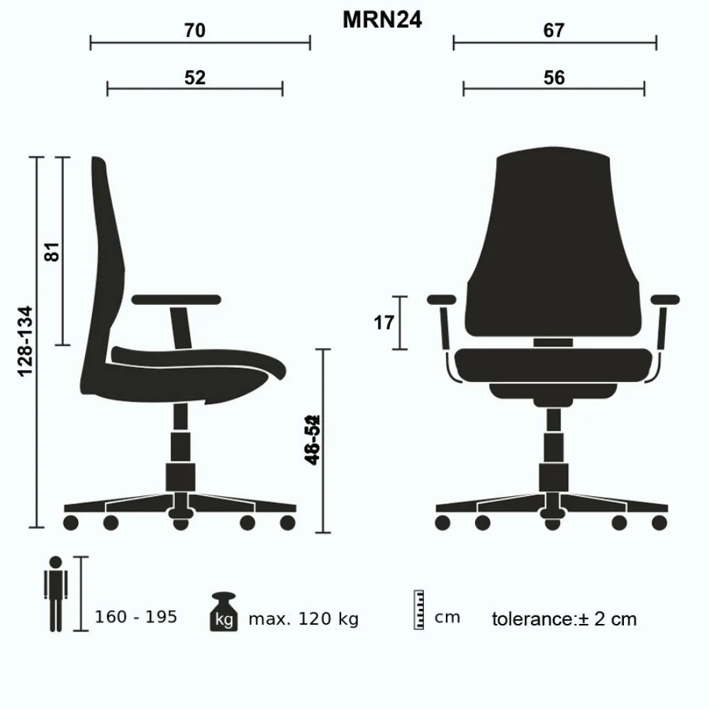 Poltrona direzionale da ufficio 67x52x126/132 cm Murano nero