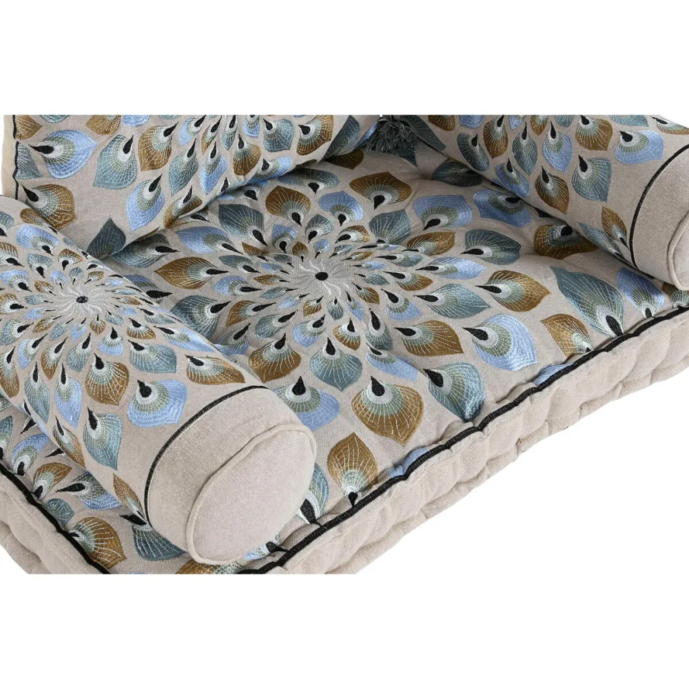 Poltrona DKD Home Decor Azzurro Beige 90 x 55 x 18 cm