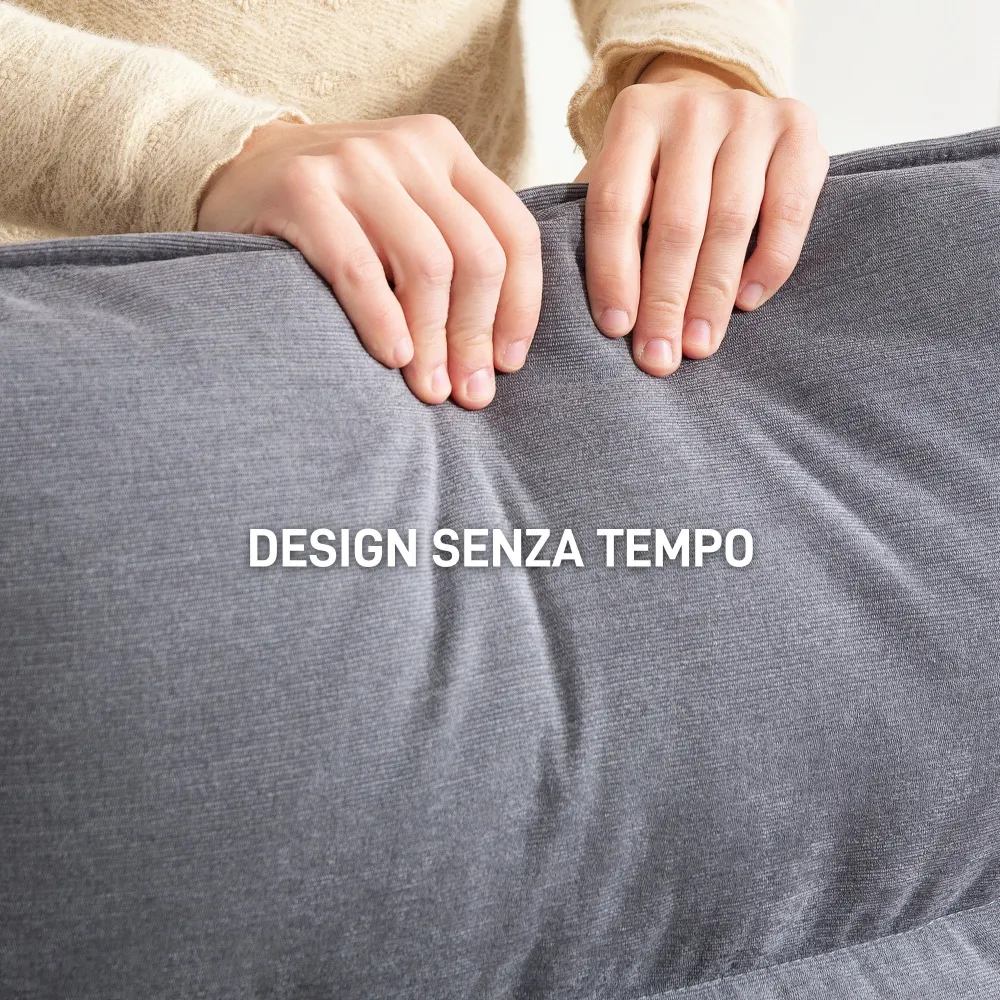 Poltrona Dondolo Moderna 67x83x105 cm Cuscini Effetto Velluto Struttura Legno Grigio