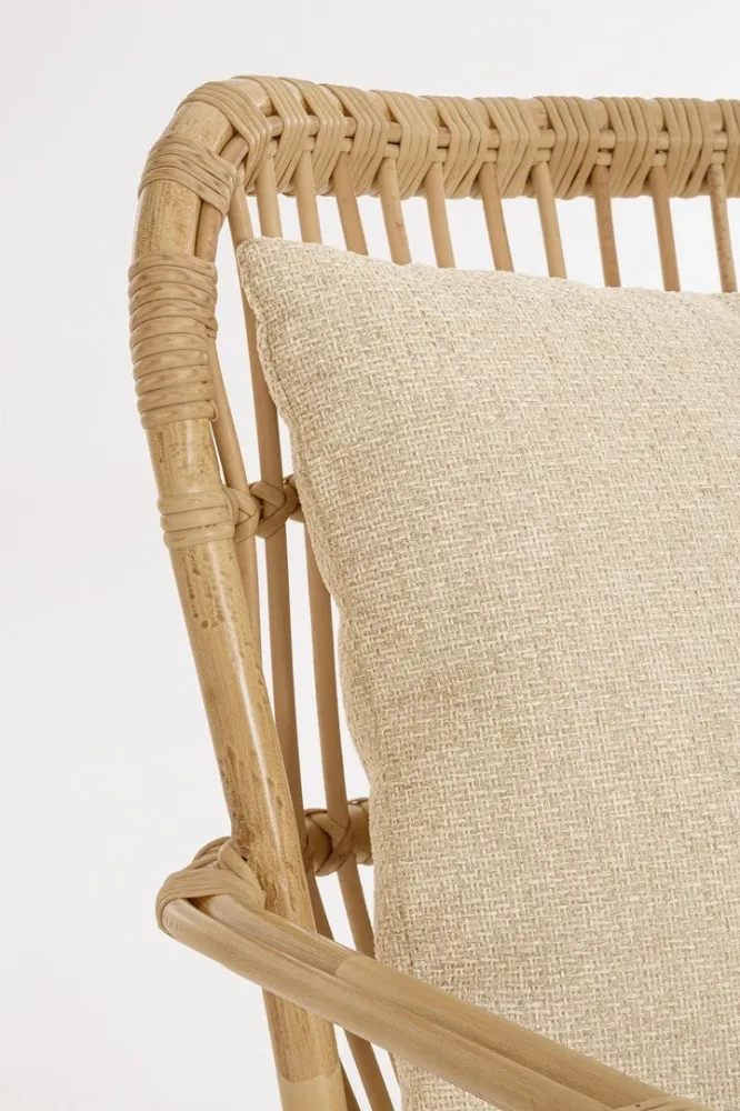 Poltrona "Florisel" con braccioli alluminio effetto rattan da giardino