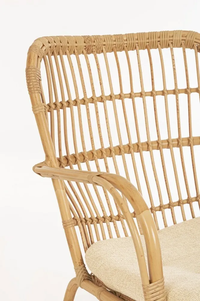 Poltrona "Florisel" con braccioli alluminio effetto rattan da giardino