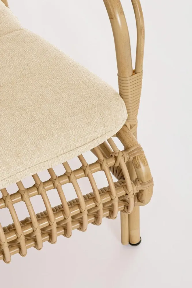 Poltrona "Florisel" con braccioli alluminio effetto rattan da giardino