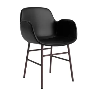 Poltrona Form imbottita <tc>Braun</tc> Acciaio Ultra Pelle