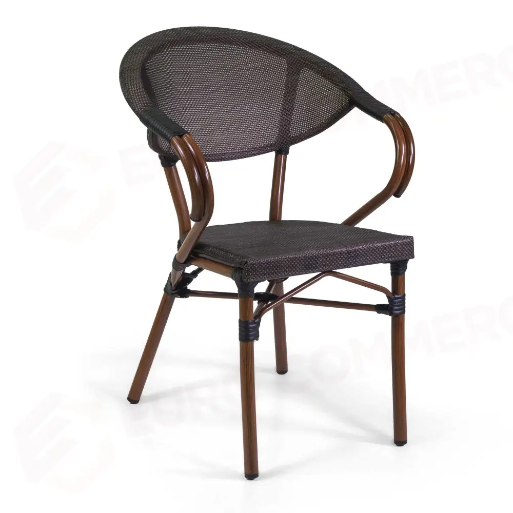 POLTRONA FRANCESE ALLUMINIO TEXTILENE NOCE CM58X59H45/82 - 6470190000 - VACCHETTI