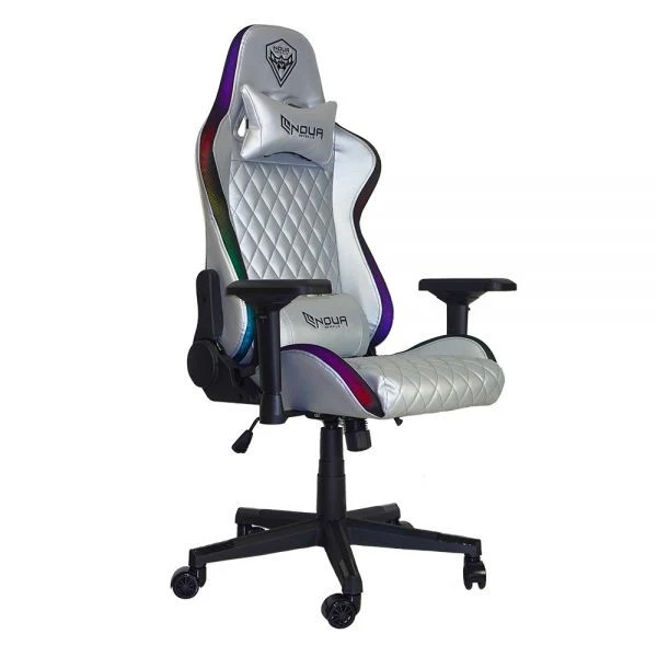 Poltrona gaming noua mao m9 rgb poggia testa e cuscino silver - GC0619RB-M9S0