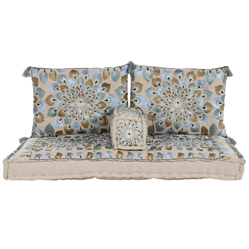 Poltrona da giardino DKD Home Decor 155 x 76 x 65 cm 150 x 76 x 20 cm Beige Azzurro