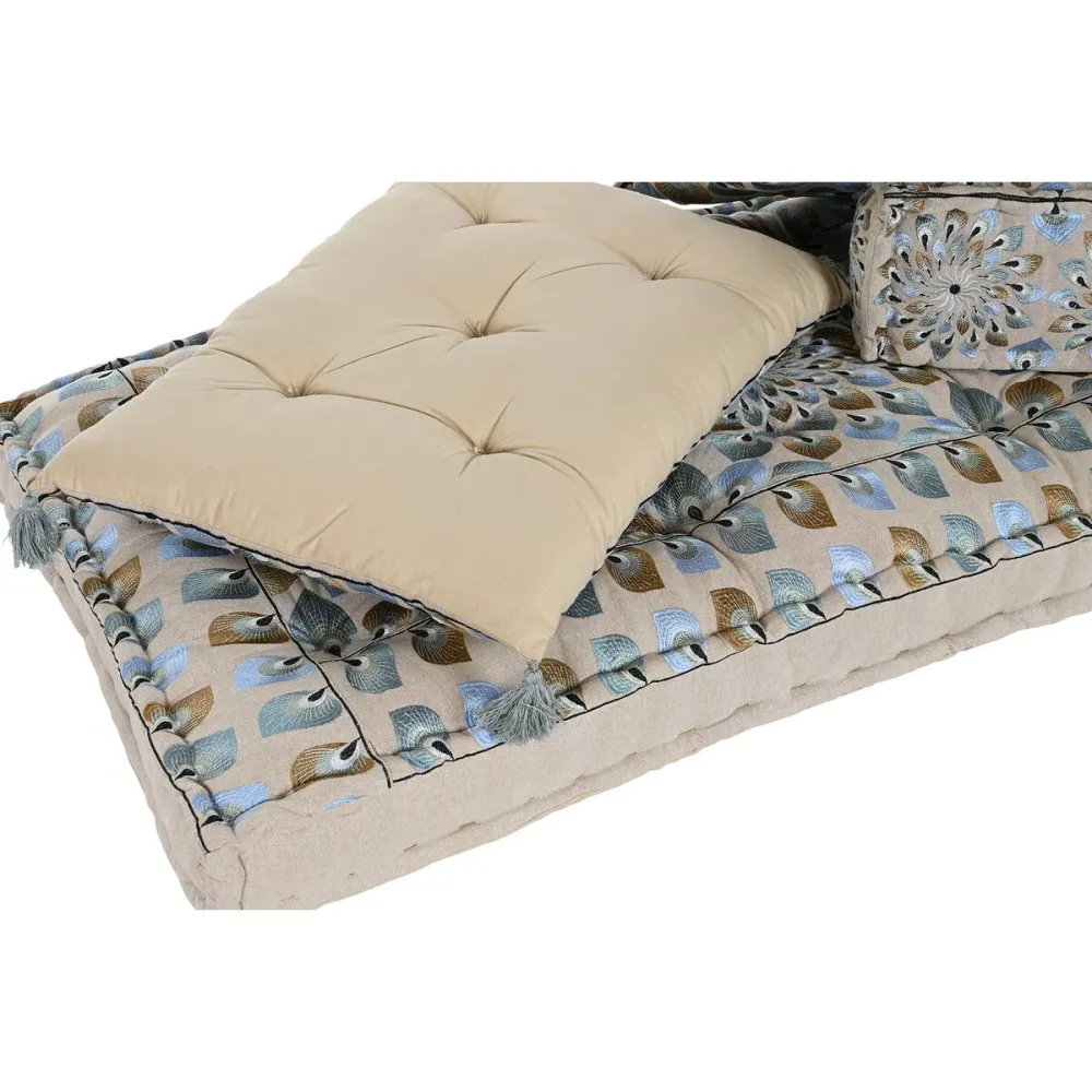 Poltrona da giardino DKD Home Decor 155 x 76 x 65 cm 150 x 76 x 20 cm Beige Azzurro