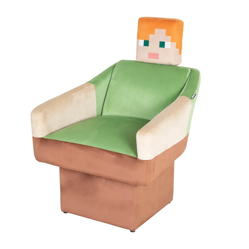Poltrona girevole 'Minecraft' - Design Alex - Braccioli e poggiatesta - Multicolore
