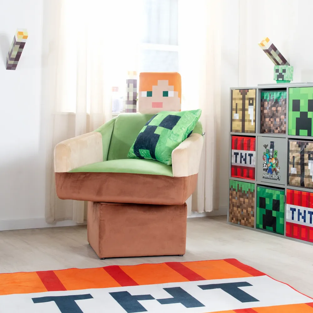 Poltrona girevole 'Minecraft' - Design Alex - Braccioli e poggiatesta - Multicolore