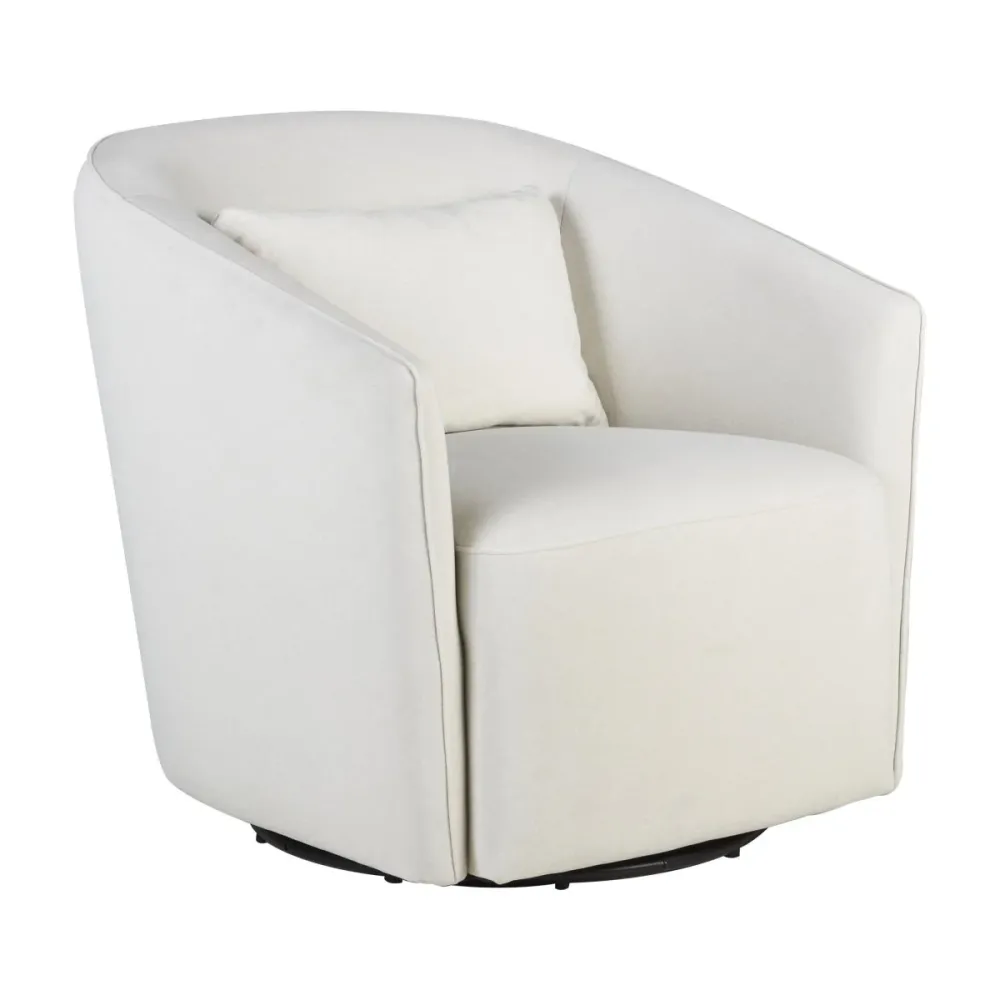 Poltrona Gomi - Sedia Girevole e Scorrevole - Mohair Beige