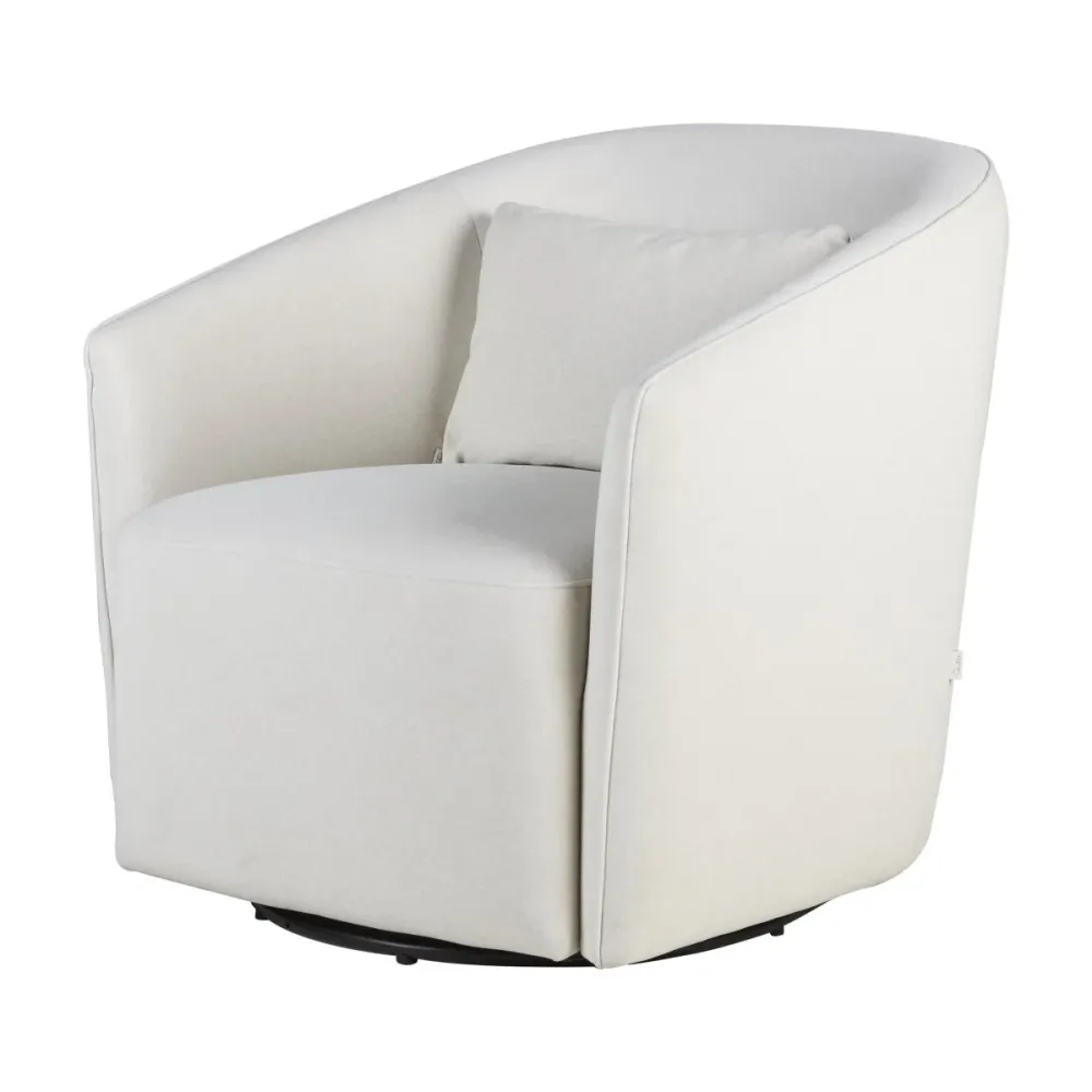 Poltrona Gomi - Sedia Girevole e Scorrevole - Mohair Beige