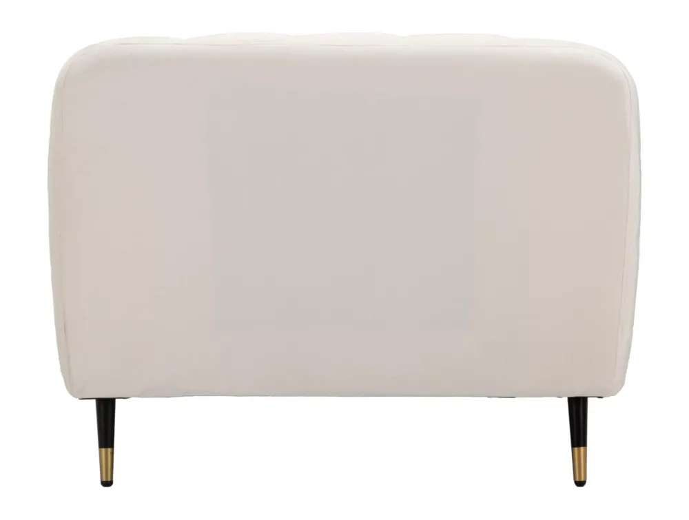 Poltrona imbottita moderna tessuto effetto velluto colore crema cm 93x86x71h