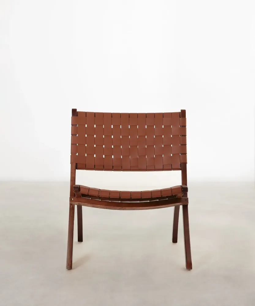 Poltrona legno e pelle sintetica Zyra