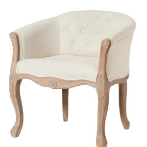 Poltrona legno e tessuto classica per camera o salotto cm 62x60x70h