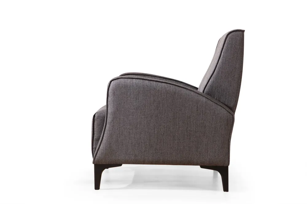 Poltrona living imbottita design moderno rivestimento tessuto antracite cm 78x78x87h