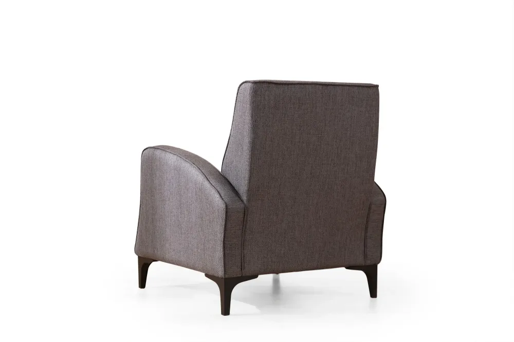 Poltrona living imbottita design moderno rivestimento tessuto antracite cm 78x78x87h