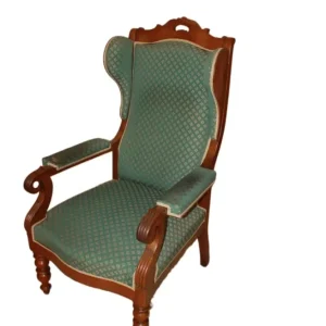 Poltrona Luigi Filippo con Orecchie XIX secolo Legno di noce