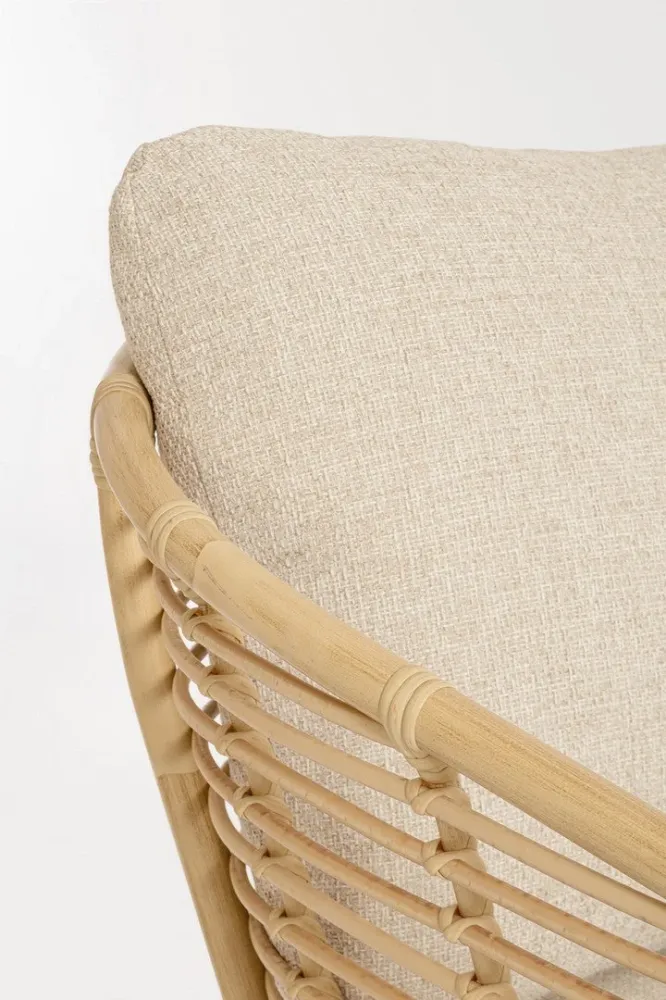Poltrona "Mabel" con braccioli alluminio effetto rattan da giardino