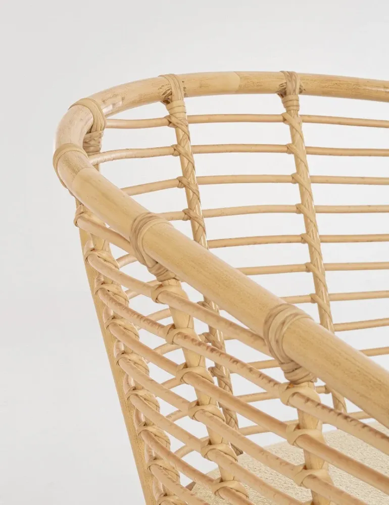 Poltrona "Mabel" con braccioli alluminio effetto rattan da giardino