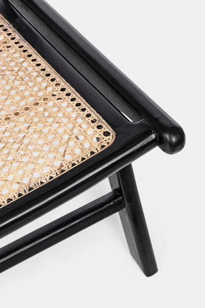 Poltrona "Mabel" struttura legno teak seduta e schienale con intreccio rattan per interno