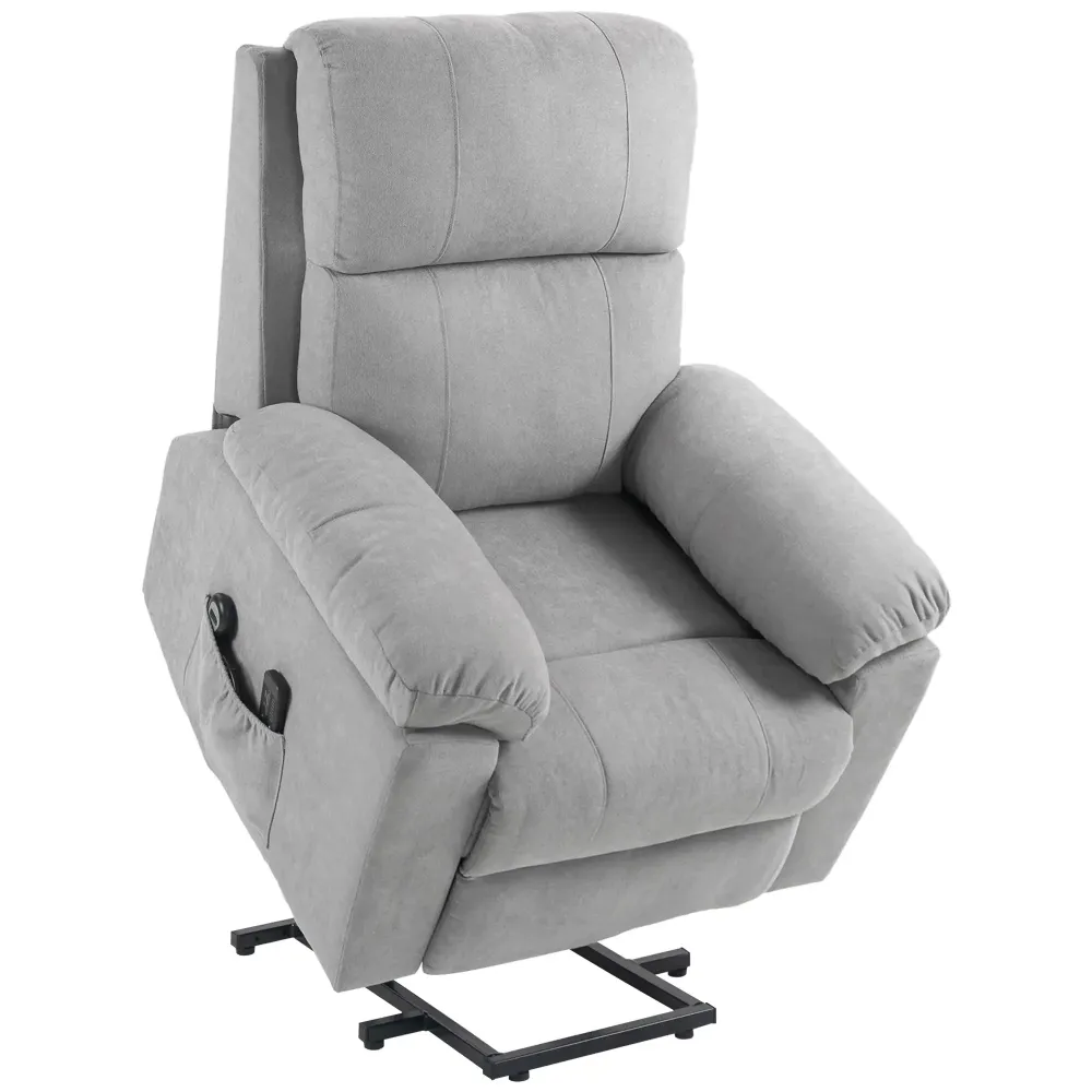 Poltrona massaggiante per stare piedi sedia per anziani 8 punti di massaggio telecomando grigio, 89x99x103 cm