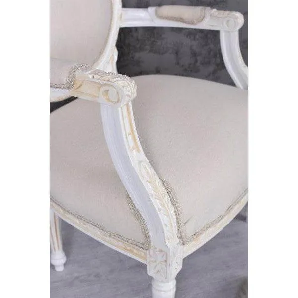 POLTRONA MEDAGLIONE REALE STILE BAROCCO BIANCO