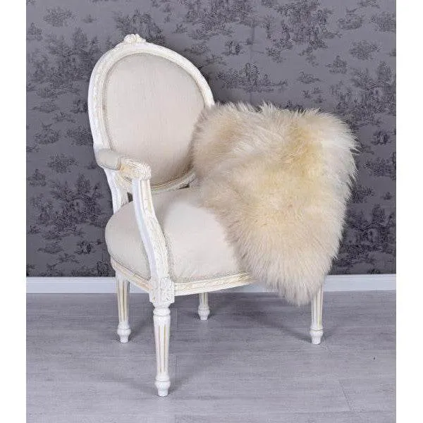 POLTRONA MEDAGLIONE REALE STILE BAROCCO BIANCO