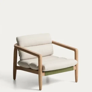 Poltrona Menfi realizzata legno massello di acacia e corda verde