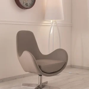 Poltrona moderna girevole ecopelle colore tortora