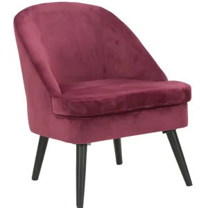 Poltrona moderna imbottita e rivestita tessuto colore bordeaux design moderno