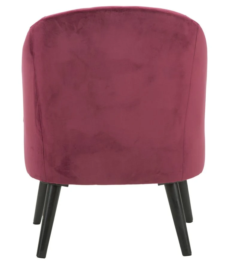 Poltrona moderna imbottita e rivestita tessuto colore bordeaux design moderno