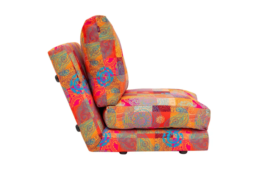 Poltrona moderna letto pieghevole rivestimento tessuto fantasia cm 60x68x62h