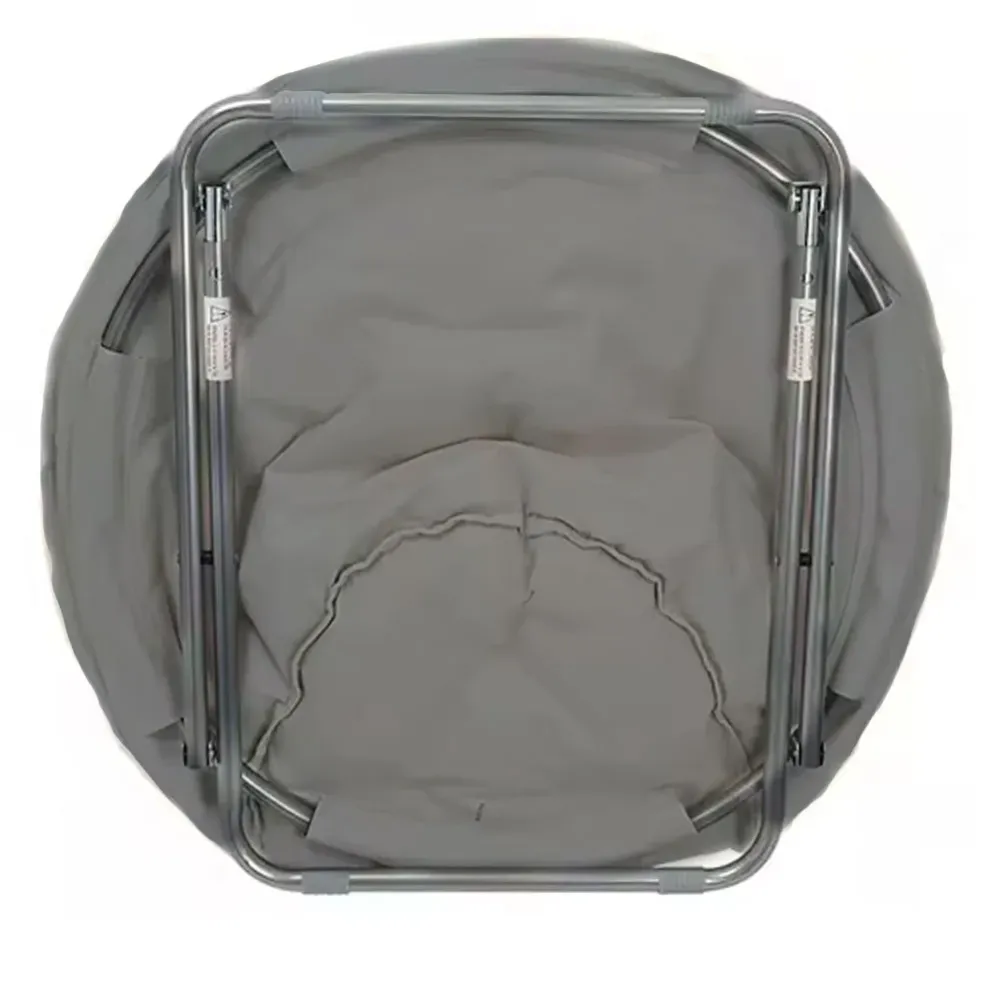 Poltrona Moon Con Schienale Imbottito Pieghevole Acciaio 80x80x70 cm Grigio