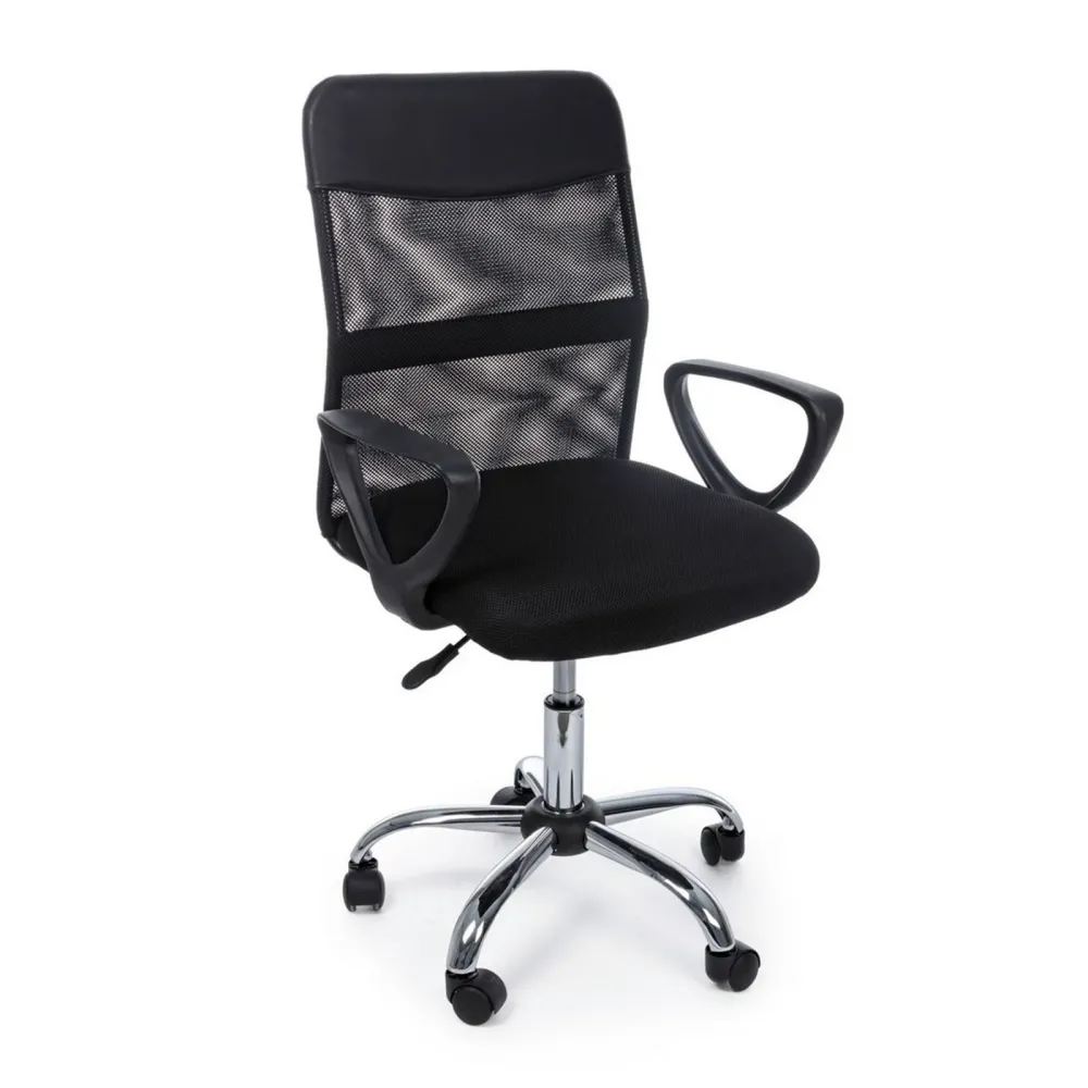 Poltrona "Nairobi" da ufficio ergonomica con braccioli, altezza regolabile, colore nero