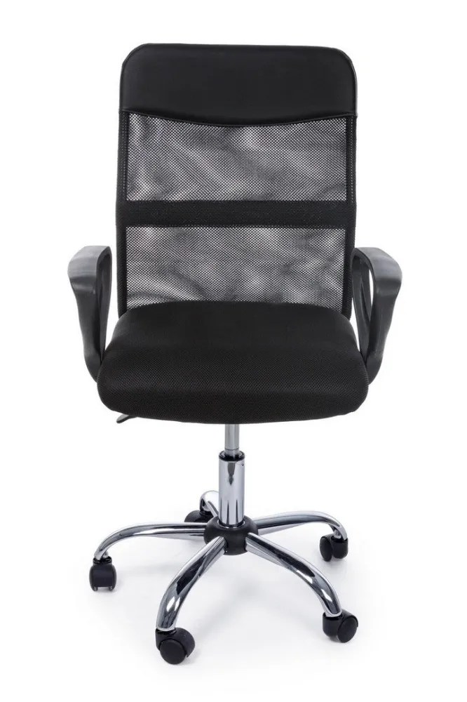 Poltrona "Nairobi" da ufficio ergonomica con braccioli, altezza regolabile, colore nero