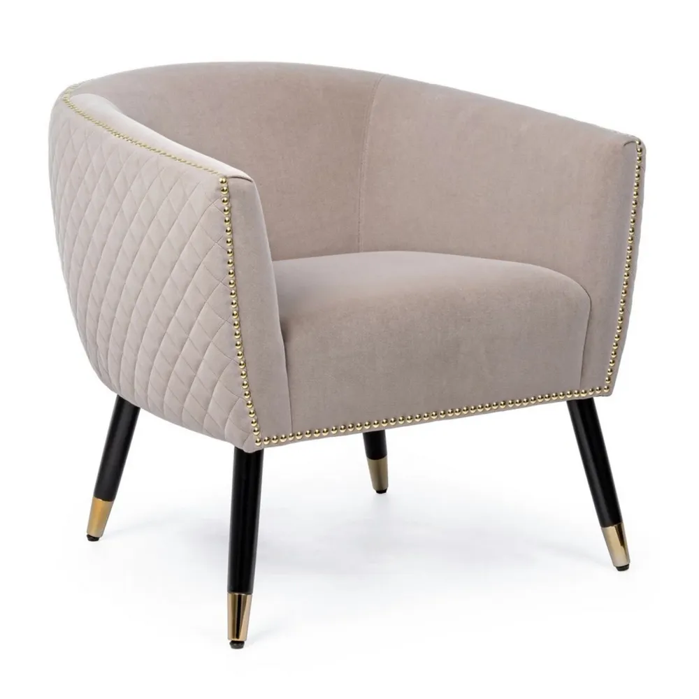 Poltrona "Oxford" per interno, Struttura Legno Compensato, Gambe Rubberwood 74 x 71 x 71h cm