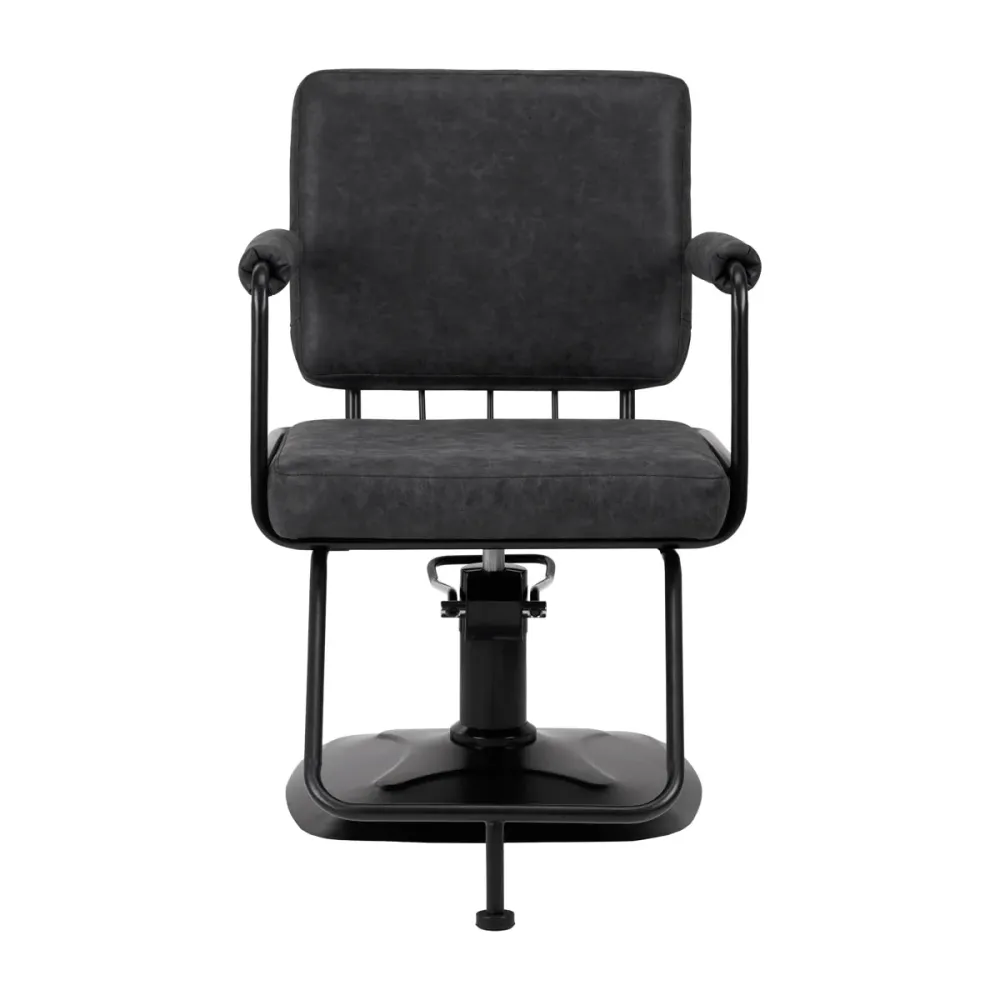 Poltrona da parrucchiere Gabbiano Katania Loft vecchia pelle nera
