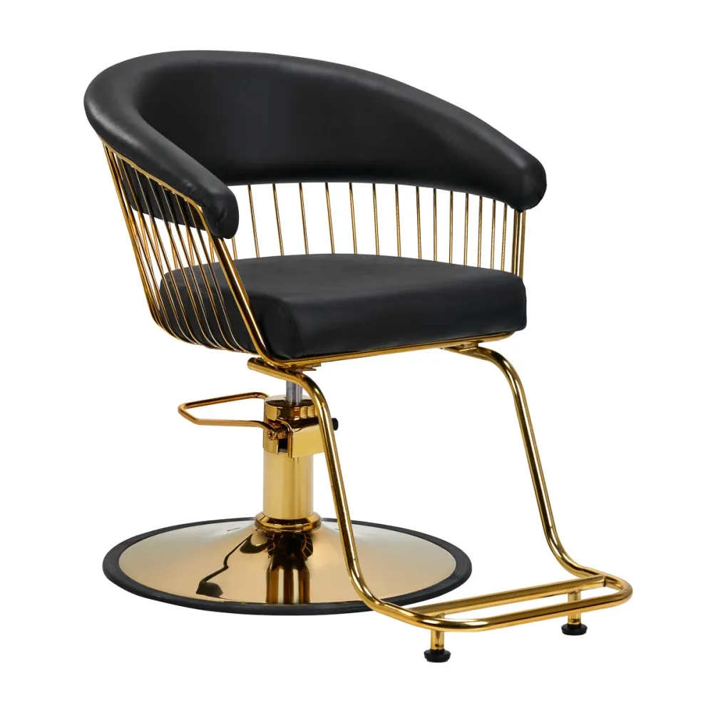 Poltrona da parrucchiere Hair System Lile oro nero