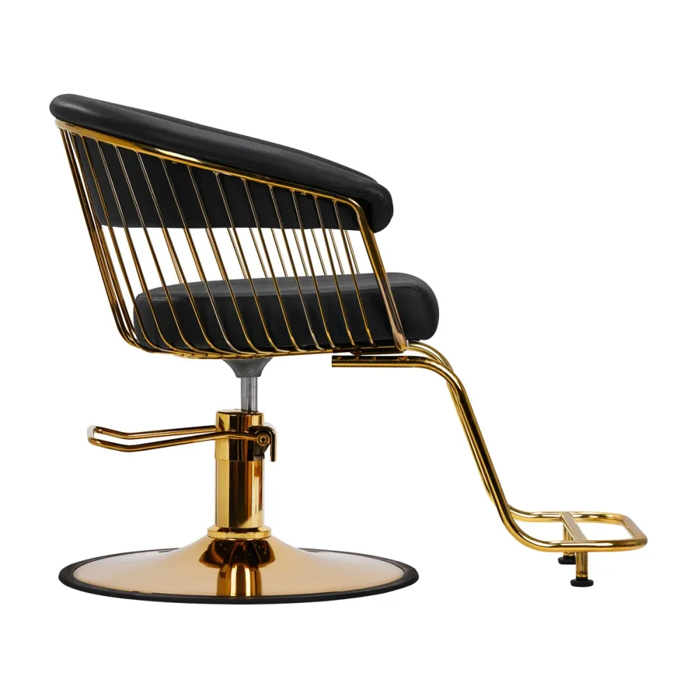 Poltrona da parrucchiere Hair System Lile oro nero