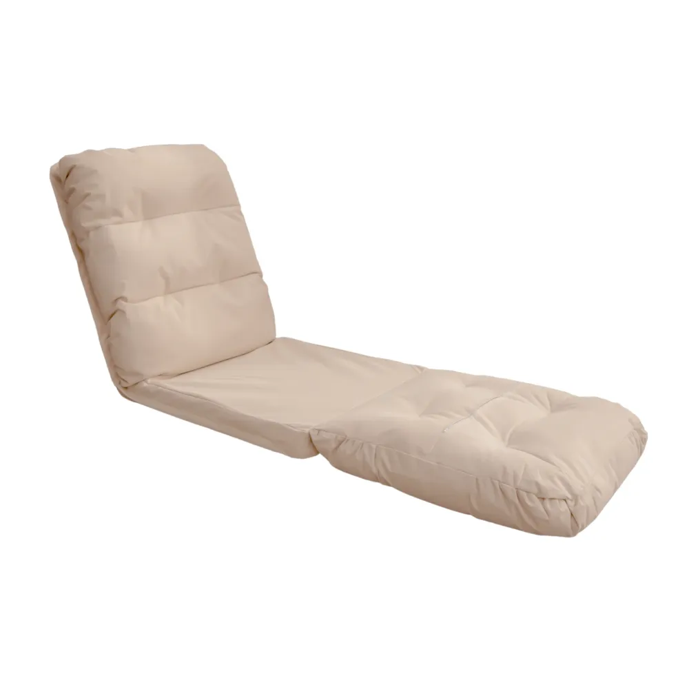 Poltrona da Pavimento Trasformabile Beige - 3 1 (Letto 210x60) & Schienale Regolabile