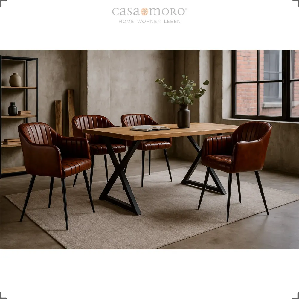Poltrona pelle per sala da pranzo e soggiorno