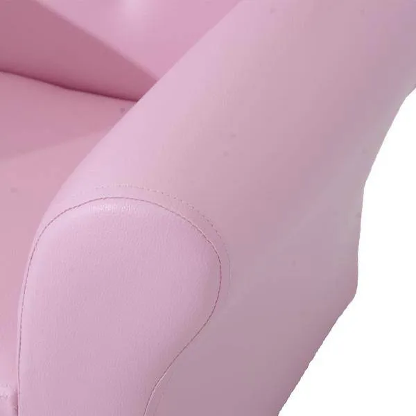 Poltrona per bambini Divano per bambini Divano morbido per bambine Bottoni cristallo Sgabello Rosa