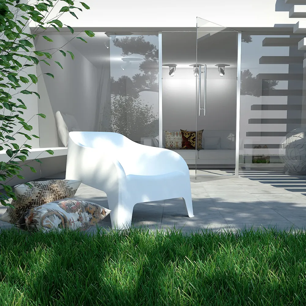 Poltrona Petra Resina Bianco 79x76,5x70cm