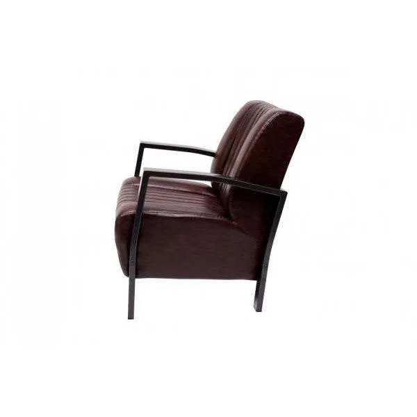 Poltrona Poltrona Imbottita Poltrona Relax, Metallo Design Industriale - marrone vintage