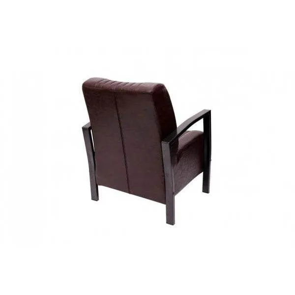 Poltrona Poltrona Imbottita Poltrona Relax, Metallo Design Industriale - marrone vintage
