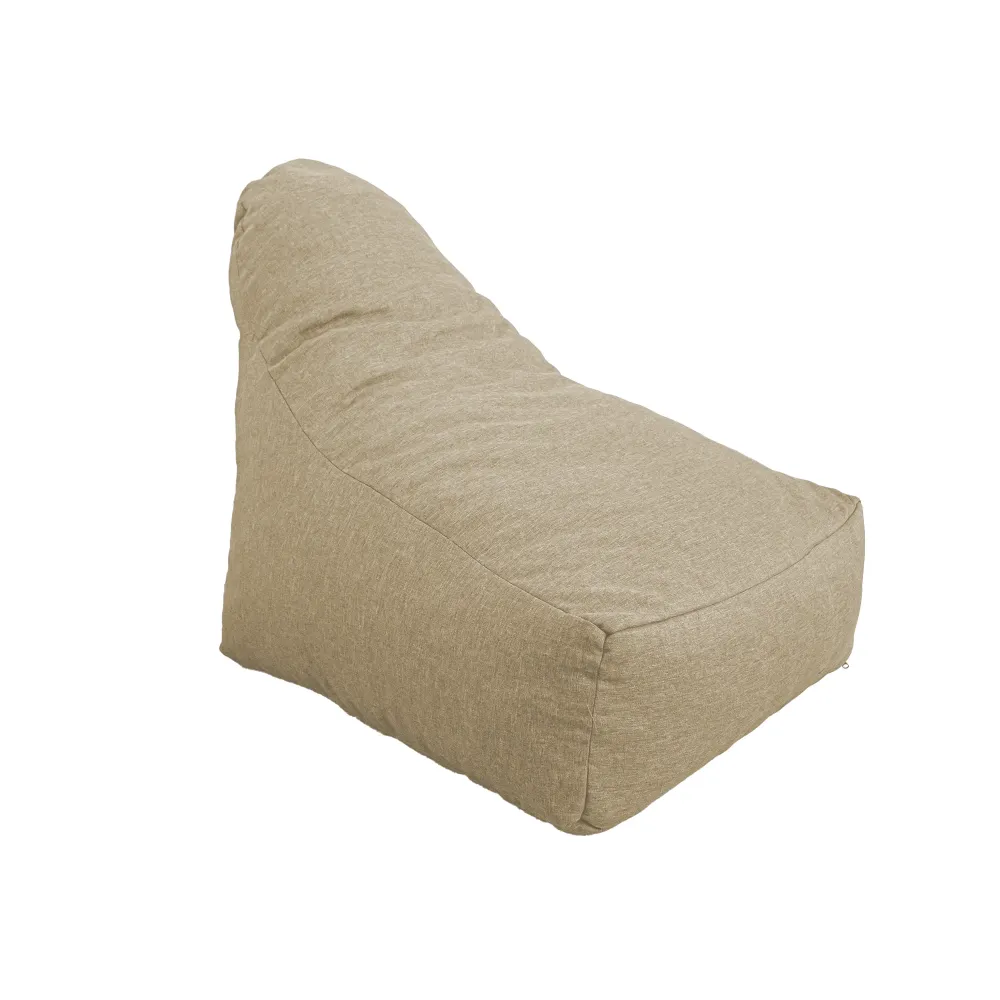 Poltrona Pouf XXL 120x90 Beige - Tissu Effetto Lino e Schiuma (Comfort Salotto)