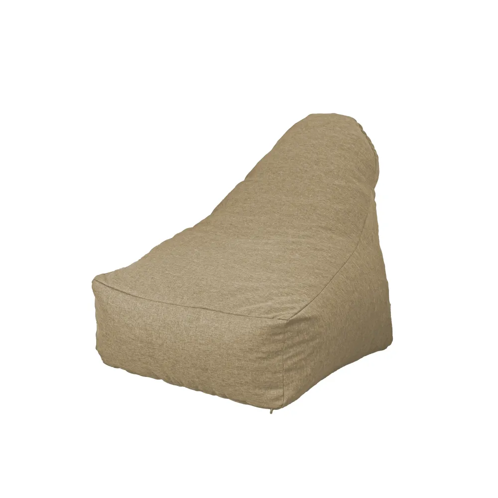 Poltrona Pouf XXL 120x90 Beige - Tissu Effetto Lino e Schiuma (Comfort Salotto)