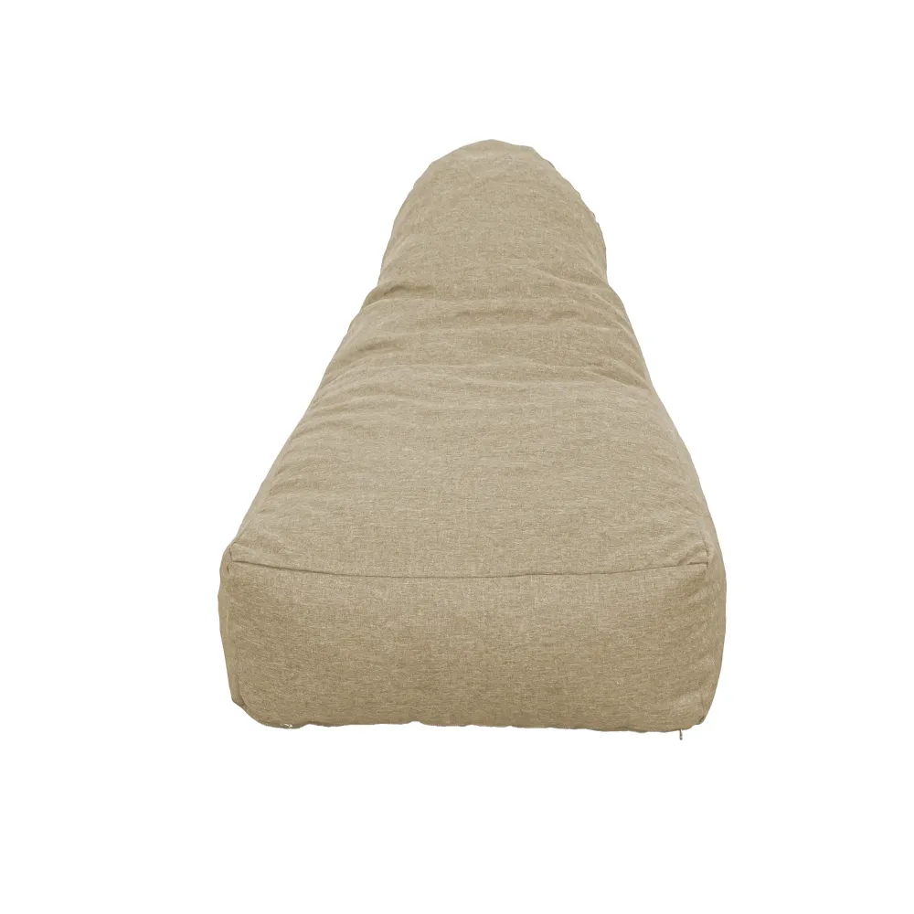 Poltrona Pouf XXL 120x90 Beige - Tissu Effetto Lino e Schiuma (Comfort Salotto)