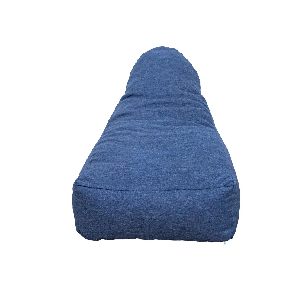 Poltrona Pouf XXL 120x90 Blu Indaco - Tissu Effetto Lino e Schiuma (Comfort Salotto)