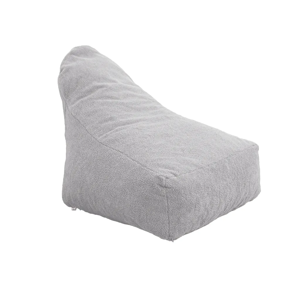 Poltrona Pouf XXL 120x90 Grigio Chiaro - Tessuto Sherpa e Schiuma (Cocon Douceur)